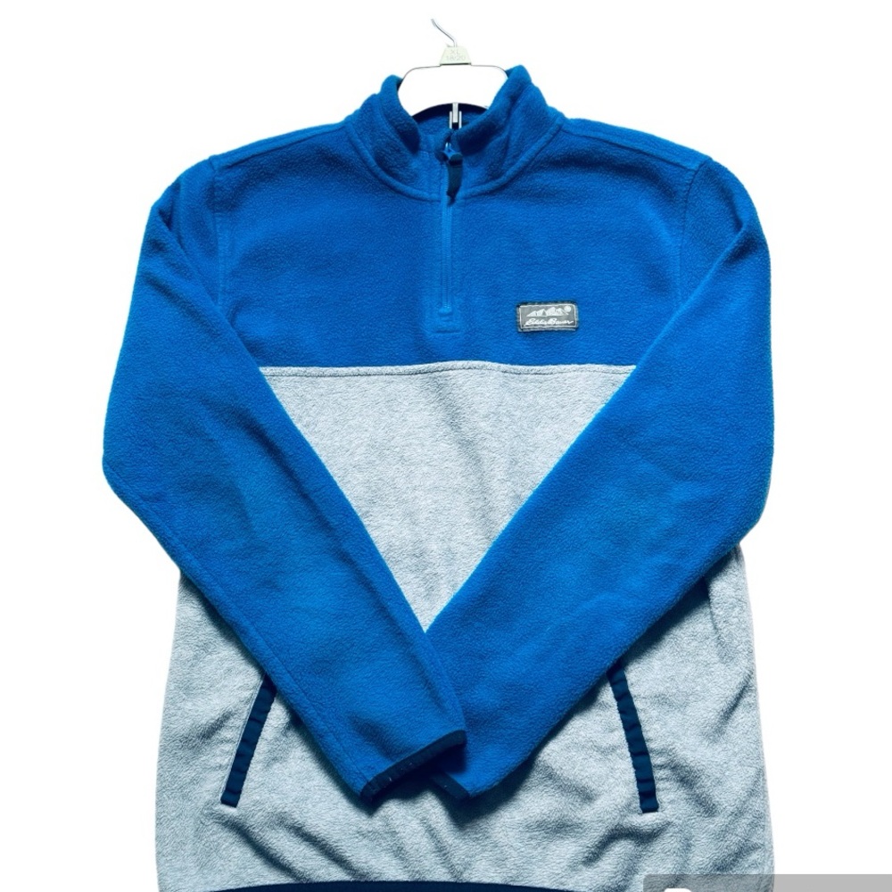 Boys Kids Fleece Eddie Bauer Top Sweater Jacket/ Size L (14/16) Color Gray Blue